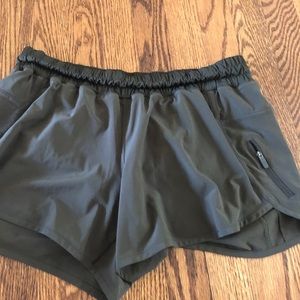 Lululemon dark olive trackers shorts